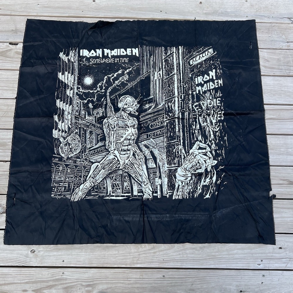 Iron Maiden "Caught Somewhere in Time" tapestry 41"H X 44" W Eddie, Rock Hall
